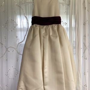 Elegant Cream and Purple Kids Dress